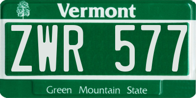 VT license plate ZWR577