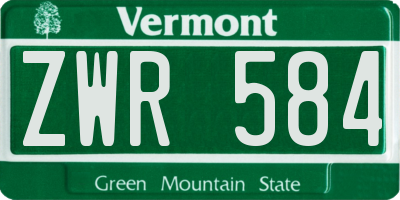 VT license plate ZWR584