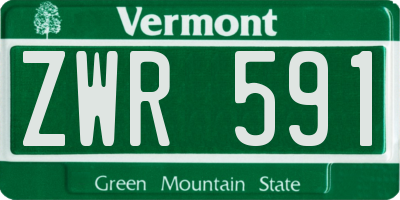 VT license plate ZWR591