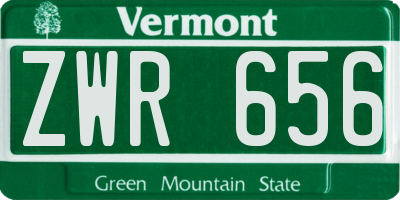 VT license plate ZWR656