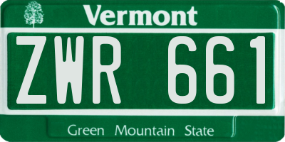 VT license plate ZWR661