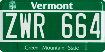 VT license plate ZWR664