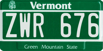 VT license plate ZWR676