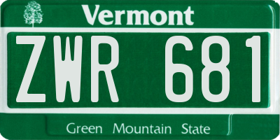 VT license plate ZWR681