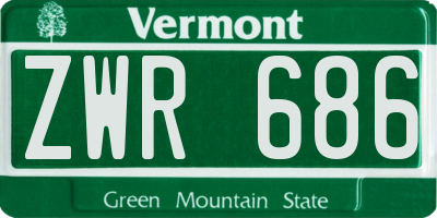 VT license plate ZWR686