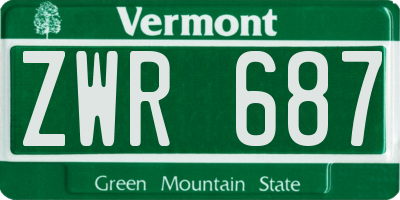 VT license plate ZWR687