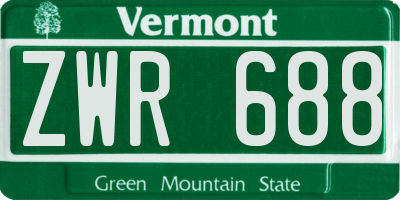 VT license plate ZWR688