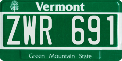 VT license plate ZWR691