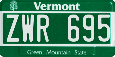 VT license plate ZWR695