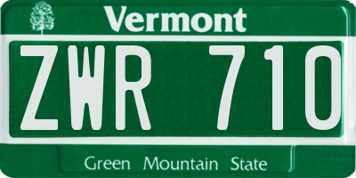 VT license plate ZWR710