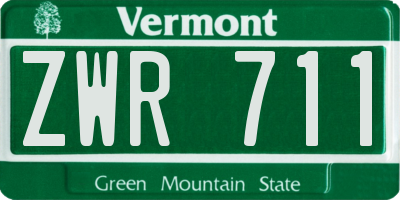 VT license plate ZWR711