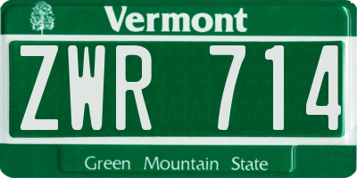 VT license plate ZWR714