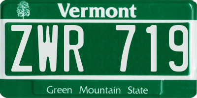 VT license plate ZWR719