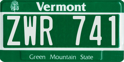 VT license plate ZWR741