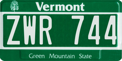 VT license plate ZWR744