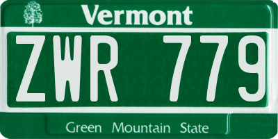 VT license plate ZWR779
