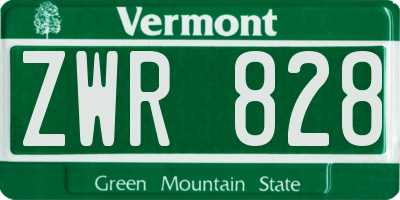 VT license plate ZWR828