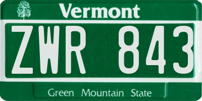 VT license plate ZWR843