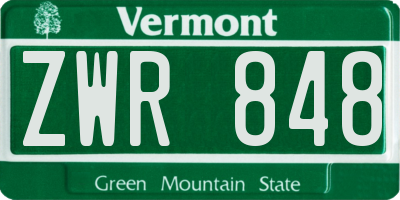 VT license plate ZWR848