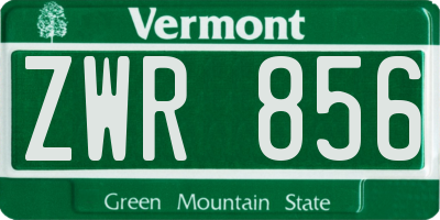 VT license plate ZWR856