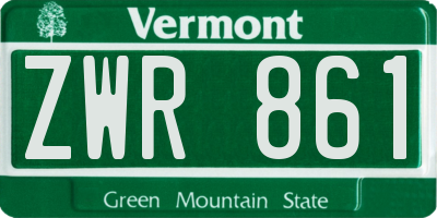 VT license plate ZWR861