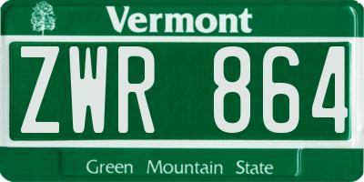 VT license plate ZWR864