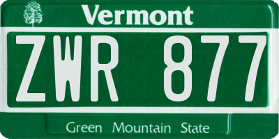 VT license plate ZWR877