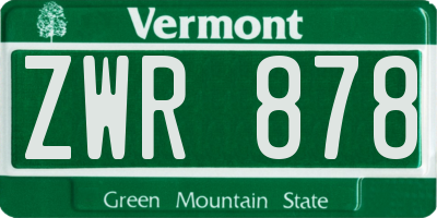 VT license plate ZWR878