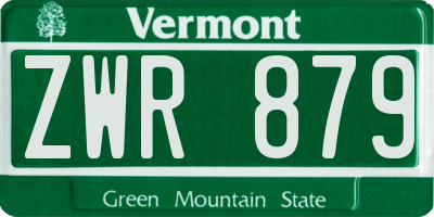 VT license plate ZWR879