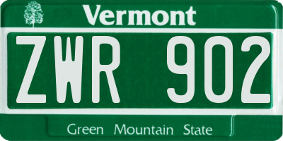 VT license plate ZWR902