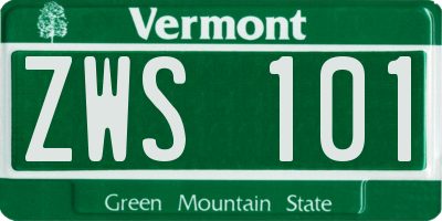 VT license plate ZWS101
