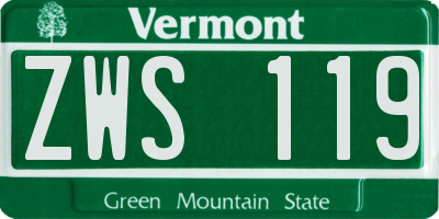 VT license plate ZWS119