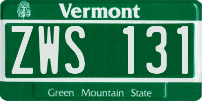 VT license plate ZWS131
