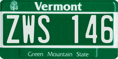 VT license plate ZWS146
