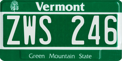 VT license plate ZWS246