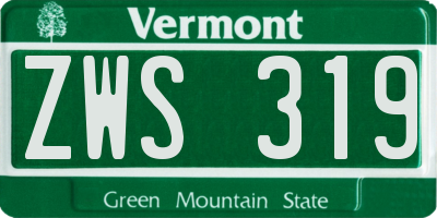 VT license plate ZWS319