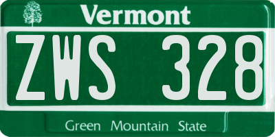 VT license plate ZWS328