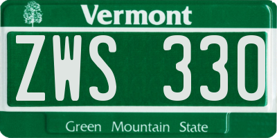 VT license plate ZWS330