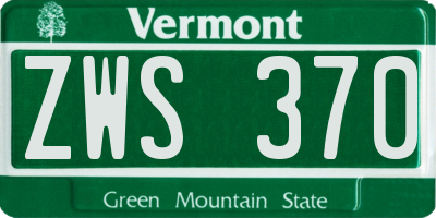 VT license plate ZWS370