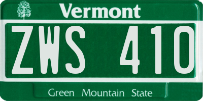 VT license plate ZWS410