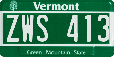 VT license plate ZWS413