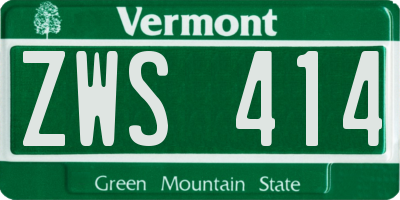 VT license plate ZWS414