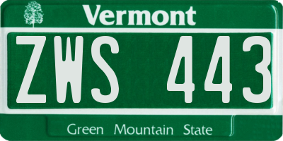 VT license plate ZWS443