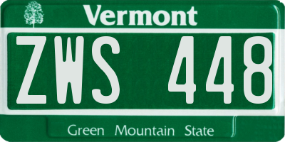 VT license plate ZWS448