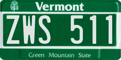 VT license plate ZWS511