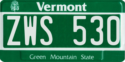 VT license plate ZWS530