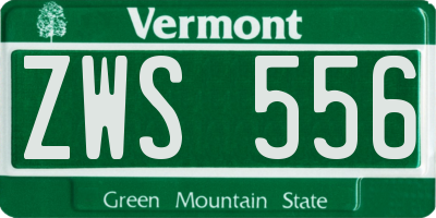 VT license plate ZWS556