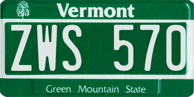 VT license plate ZWS570