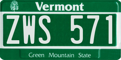 VT license plate ZWS571