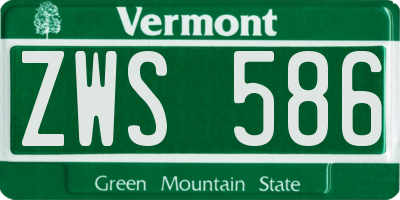 VT license plate ZWS586